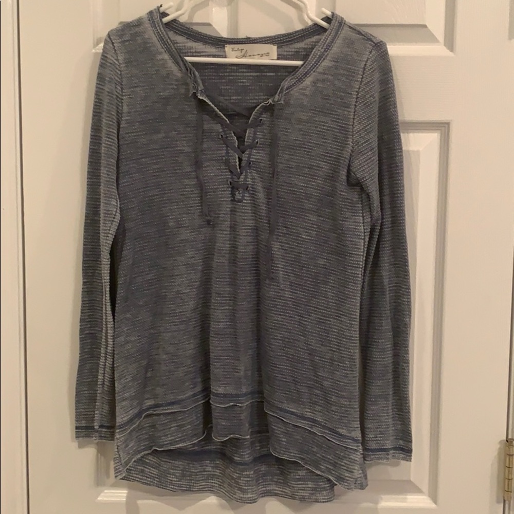 Blue Lace Up Longsleeve
